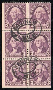 # 720b F/VF used, booklet pane, rare as a intact pane, Nice!