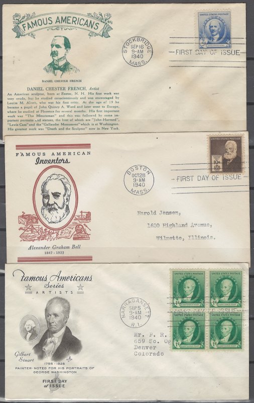 COLLECTION LOT # 48L USA 3 FDC 1940