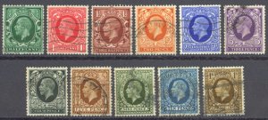 Great Britain Sc# 210-220 Used (a) 1934-1936 ½p-1sh King George V