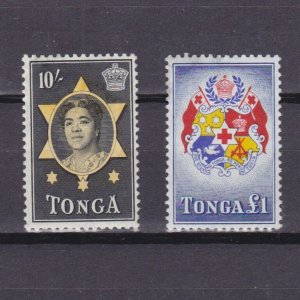TONGA 1953, SG# 113-114, CV £28, top values, MH