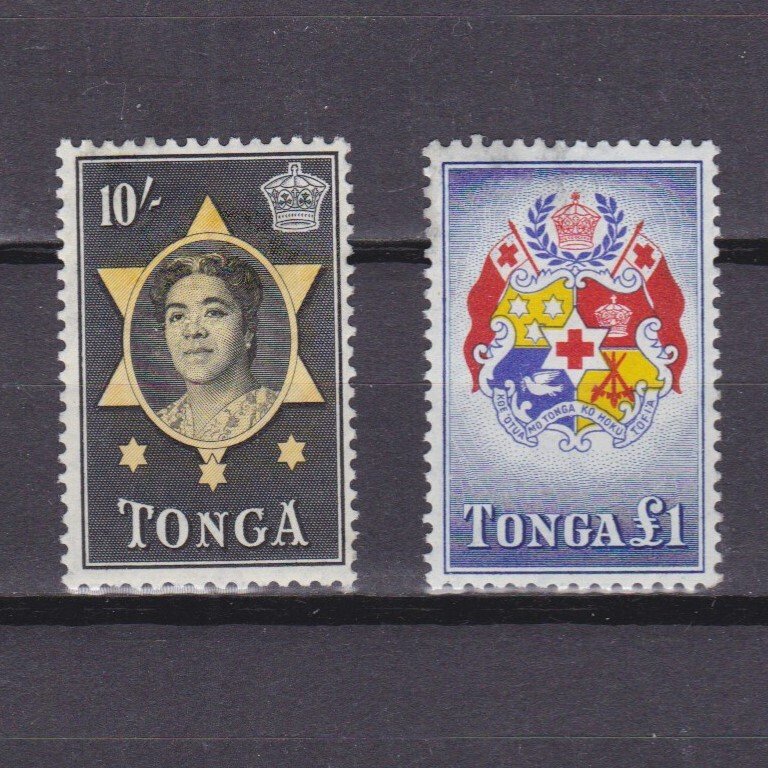 TONGA 1953, SG# 113-114, CV £28, top values, MH