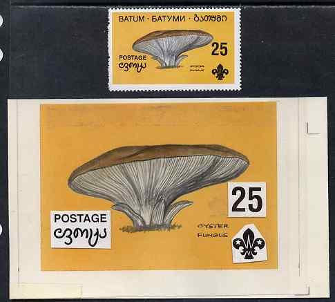 Batum 1994 Fungi - Oyster Fungus 25r with Scout emblem, o...