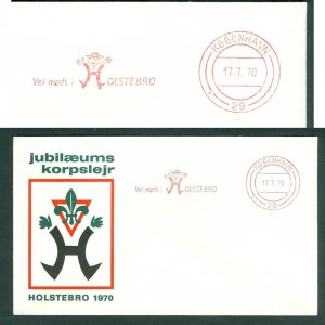 Denmark. 1970 Cover  Scouts. Holstebro Anniv. Camp. Red Scout Meter Stamp. 