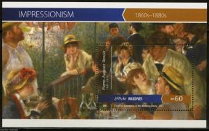 MALDIVES 2015 IMPRESSIONISM PIERRE AUGUSTE RENOIR  SOUVENIR SHEET MINT NH