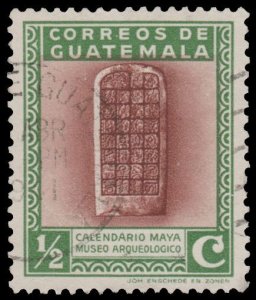 GUATEMALA STAMP 1939 SCOTT # 292. USED. # 1. MAYA CALENDAR