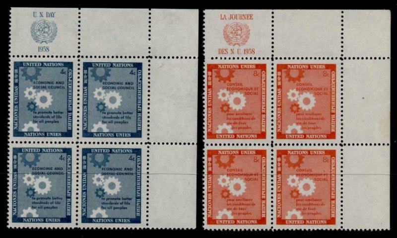 United Nations - New York 65-6 TR Block MNH Economic & Social Council