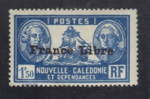 NEW CALEGONIA SC# 242  MNH overprint 1.50fr 1941