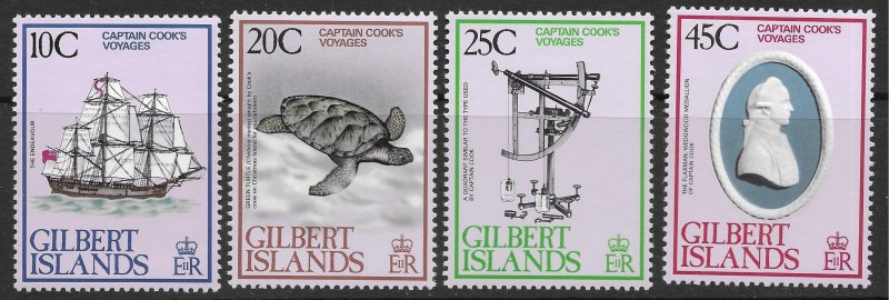 Gilbert Islands Scott 321-324 MNH Captain Cook s Voyages Set of 1979 Turtle Ship