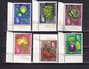 LI07 Montserrat 1968-1969 Fruit & Vegetables with Portrait of Queen Elizabeth II