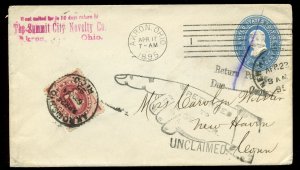 Scott#J22 Postage Due On Busy Domestic #U294 Stationary  Envelope (#J22-71)