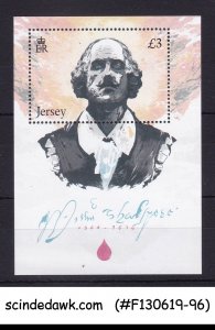 JERSEY - 2014 450TH BIRTH ANNIV OF WILLIAM SHAKESPEARE MIN/SHT MNH