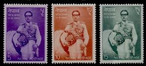 Nepal 167-9 MNH King Mathendra 43rd Birthday