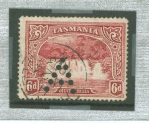 Tasmania #93v  Single (Perfin)