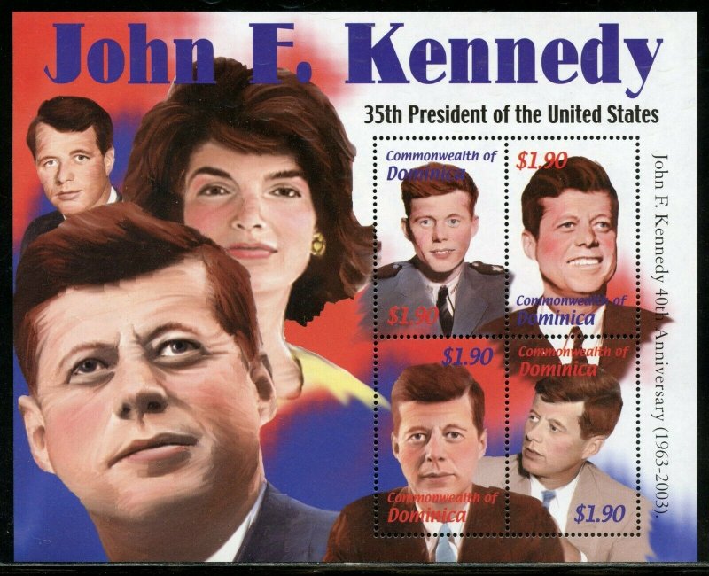 DOMINICA JOHN F. KENNEDY 35th PRESIDENT OF THE UNITED STATES  SHEET II  MINT NH 