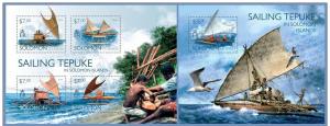 SOLOMON IS. 2014 2 SHEETS slm14517ab SAILING TEPUKE SHIPS