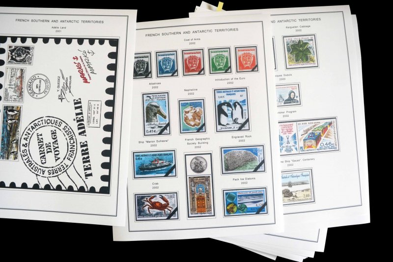 COLOR PRINTED TAAF: FRENCH ANTARCTICA 1955-2010 STAMP ALBUM PAGES (104 il.pages)