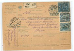 Austria 160/156/152 The 2kr dark blue is rare on cover, it is not uncommon on parcel cards.  Cat on cover = $130.