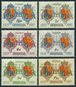 Bermuda 169-174,MNH.Michel 156-171. Arms of James I and Elizabeth II.1959.