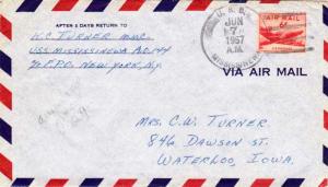 United States Ships 6c DC-4 Skymaster 1957 U.S.S. Mississa Type 2 AO 144 Airm...