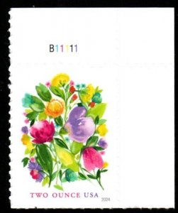 NEW 2024 - (92c) - 2 oz - Wedding Blooms - MNH Plate Number Single - UR