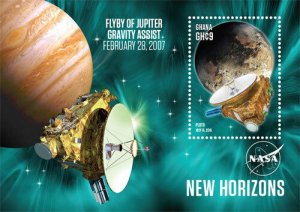 GHANA 2015 - SPACE ANNIVERSARIES NEW HORIZONS STAMP SOUVENIR SHEET - MNH