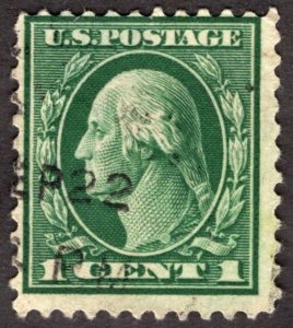 1917, US 1c, Washington, Used, thin, Sc 498