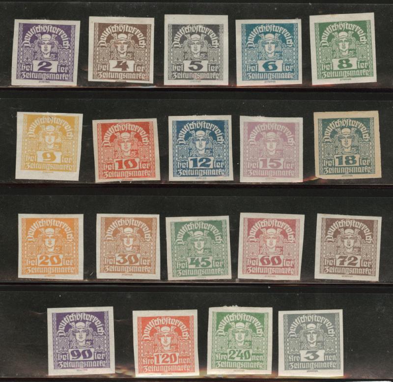 Austria Osterreich Scott P29-47 MH* Newspaper stamp set