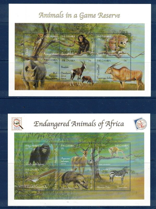 Gambia Sc 2192-99 MNH Set of M/S & S/S -Endangered Animals of Africa - HJ06