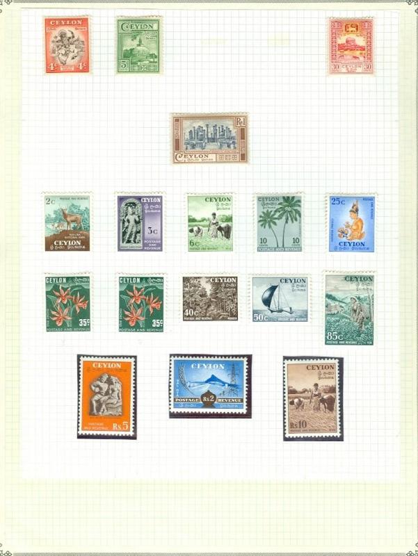 CEYLON : 1950-1958. 2 definitive sets. Very Fine, Mint Original Gum Hinged.