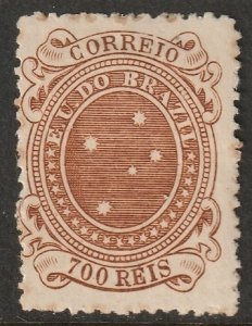 Brazil 1890 Sc 107a MH* chocolate