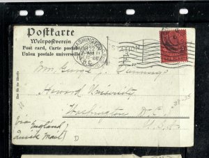 LAGOS COVER (P1209B)  1906 KE 1D ON NORDDEUTSCHER LLOYD SHIP PPC SENT TO USA 