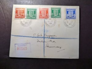 1944 Registered England British Channel Islands Cover Guernsey CI Local Use