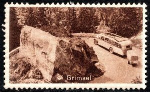 Vintage German Poster Stamp Camping in the Grimsel Pass Switzerland