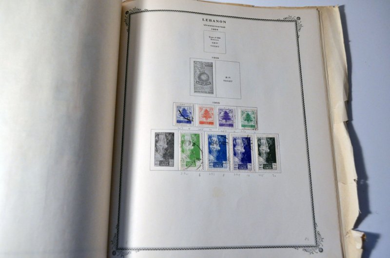 Lebanon Stamp Collection on 22 Scotts Pages Mint & Used - 1924-60s Liban Stamps