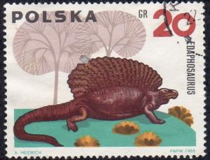 Poland 1307 - Cto - 20g Edaphosaurus (1965)