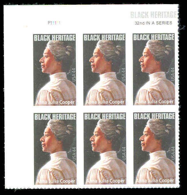 4408 Anna Julia Cooper Forever Stamp Plate Block of 6 Black Heritage  MNH