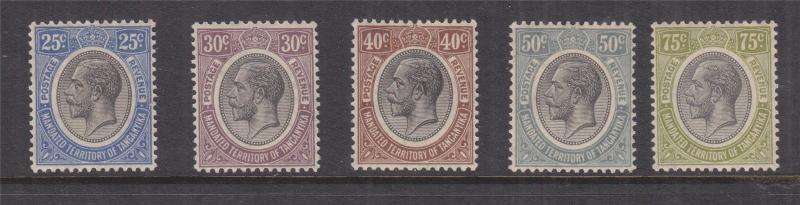 TANGANYIKA, 1927 KGV, 25c., 30c., 40c., 50c. & 75c., lhm.