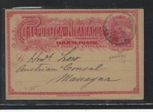 NICARAGUA (P1910B)  1892 3C COLUMBUS PSC GRANADA TO MANAGUA WITH MSG