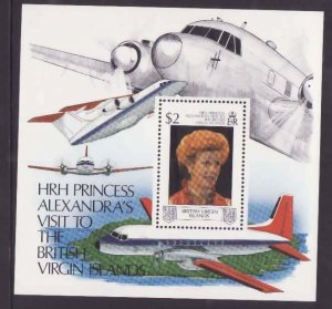 Virgin Is.-Sc#620-unused NH sheet-Prince Alexandria visit-1988-