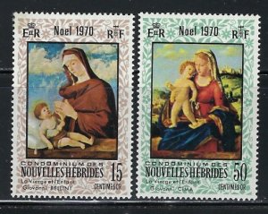 French New Hebrides 161-62 MLH 1970 Christmas (an5185)