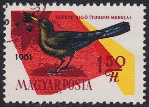 Hungary - 1961 - Scott #1431 - used - Bird European Blackbird