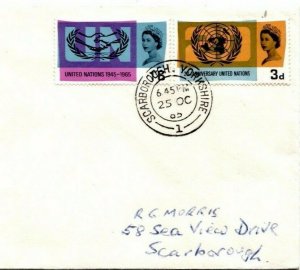 GB FDC 1965 UNITED NATIONS 20th Anniversary First Day Cover {samwells}AC107 