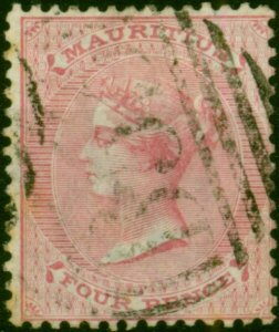 Mauritius 1863 4d Rose SG62 Fine Used (2)