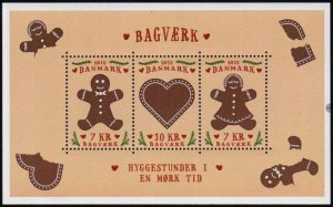 Denmark Danemark Danmark 2015 Christmas cookies set of 3 stamps in block MNH