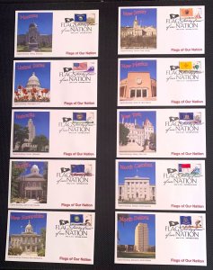 US 4303-4312 Flags of our Nation  set of 10 UA Fleetwood cachet FDC DP