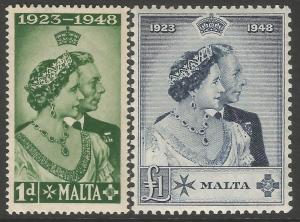 Malta 1948 Royal Silver Wedding set unmounted mint