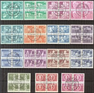 Germany DDR 1980 / 1981 Definitive Architecture set of 15 Blocks of 4 Used CTO