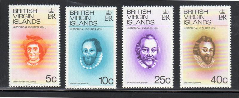 VIRGIN ISLANDS #270-273  1974  FAMOUS EXPLORERS        MINT VF NH O.G