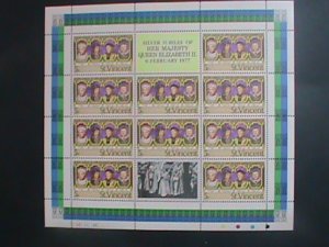 ​ST. VINCENT-1977 SC#487- SILVER JUBILEE OF QUEEN ELIZABETH II- MNH SHEET-VF