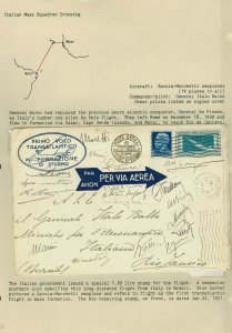 ITALY, 1930, Balbo Mass Flight to Rio signed by all 18 pilots and franked w/C27